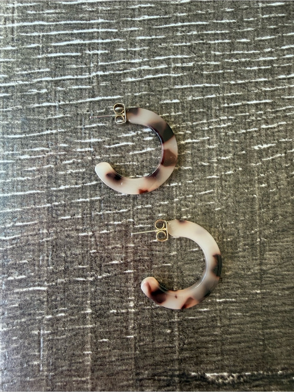 Tortoiseshell Hoop Earrings - Pink & Purple Resin Statement Hoops